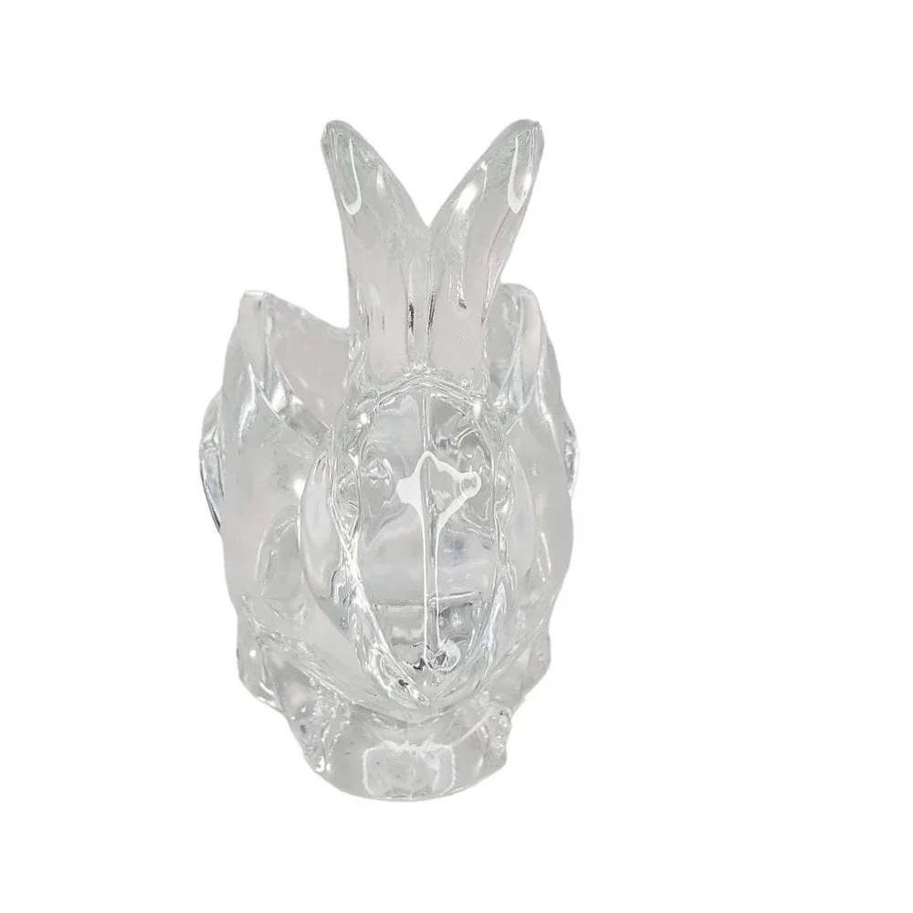 Cristal d'Arques France Crystal Rabbit Bunny Candy Dish Easter